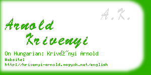 arnold krivenyi business card